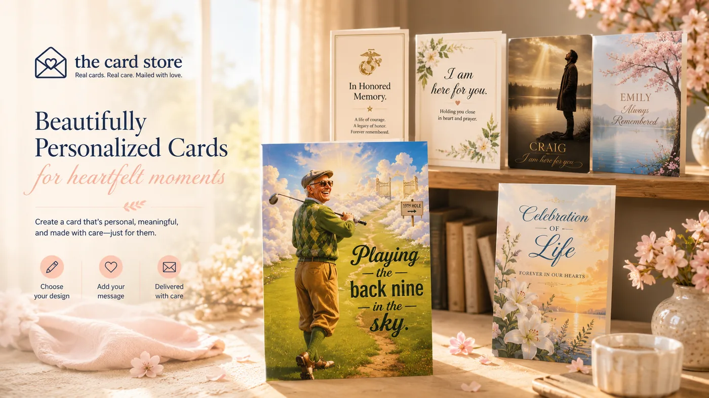 The Card Store — beautifully personalized printed cards on display