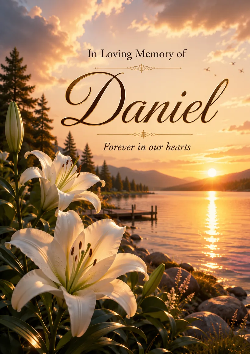 Signature card — Daniel, Forever in our hearts