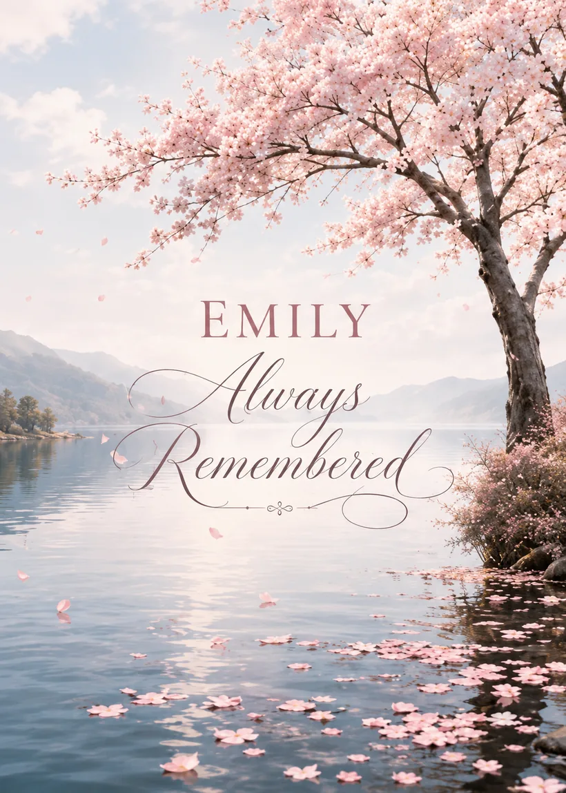 Signature card — Emily, Always Remembered