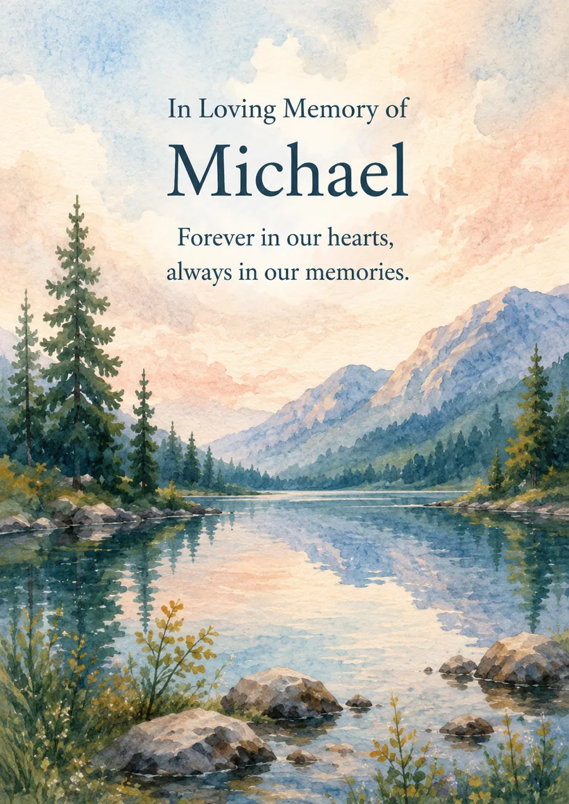 Signature card — Michael, Forever in our hearts